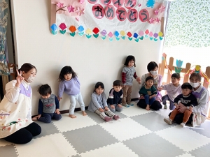 ほほえみキッズ園ココナッツ卒園式当日の子どもたち