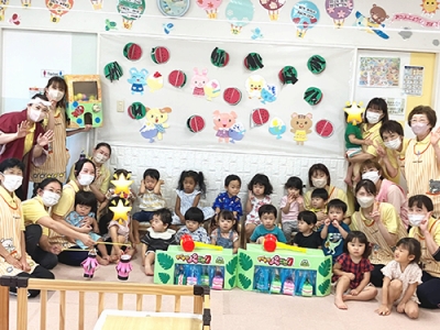 夏祭りの記念撮影