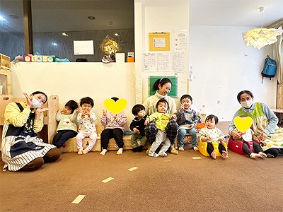 お正月あそびを終えて記念撮影