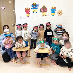 節分会のあとの記念撮影