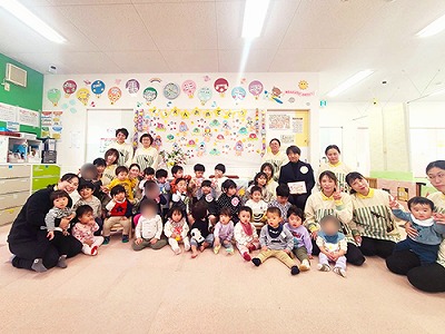 卒園式の記念撮影